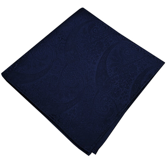 Dark Blue Paisley Pocket Square
