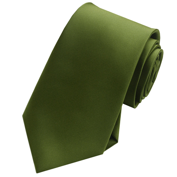 Olive Green Tie and Pocket Square Set