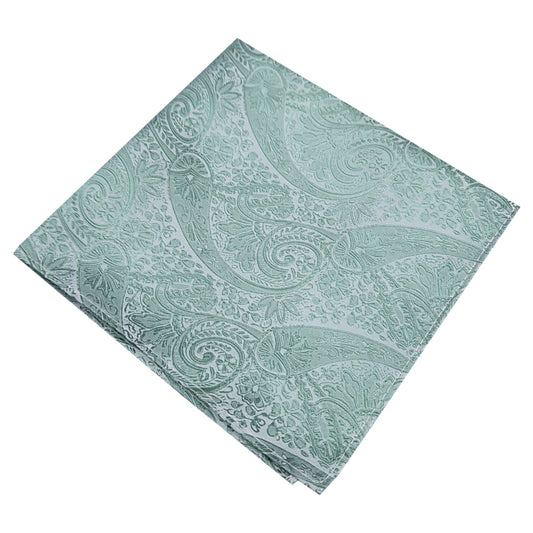 Sage Green Paisley Pocket Square