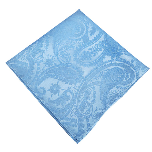Sky Blue Paisley Pocket Square