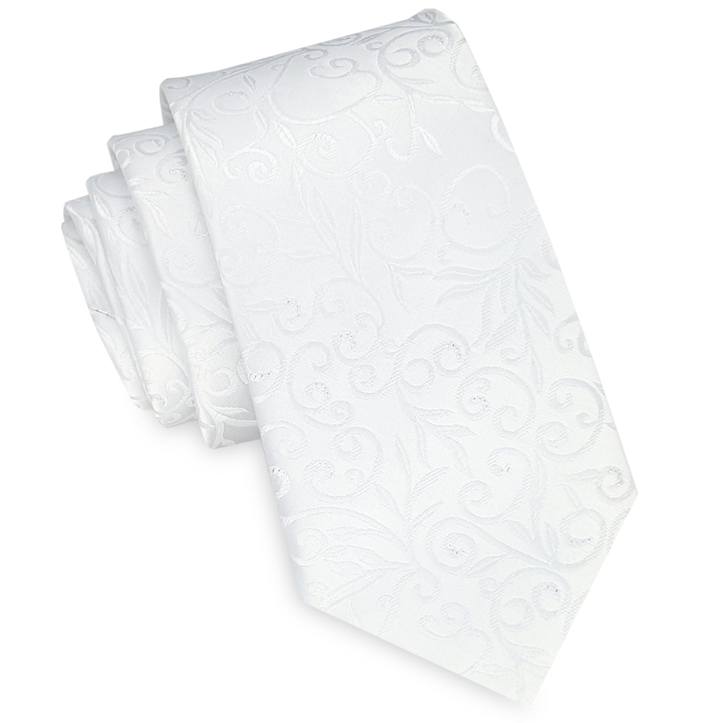 White Floral with Highlights Mens Tie