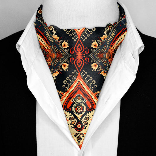 Genuine Silk Winter Mandala Ascot Cravat