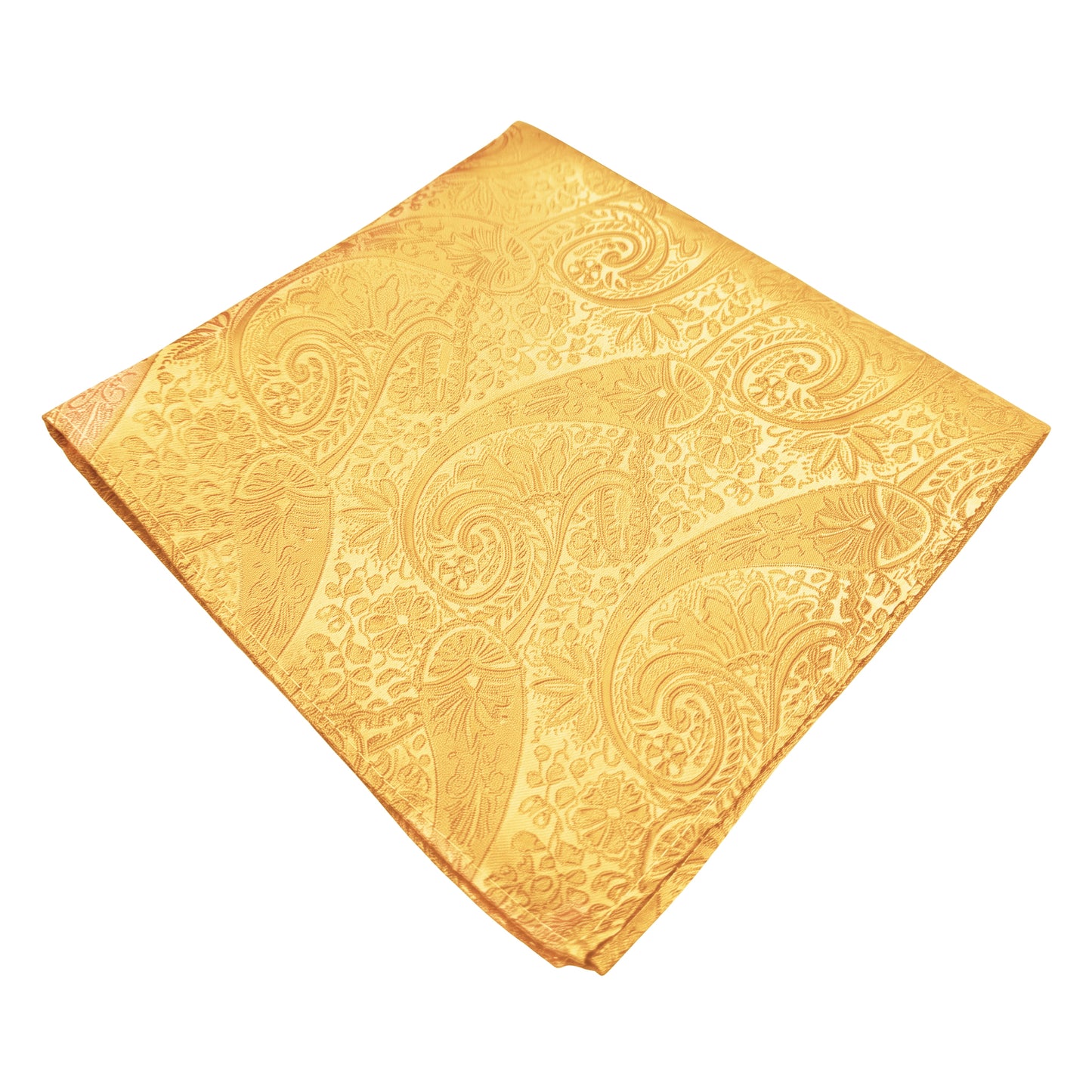 Yellow Gold Paisley Pocket Square