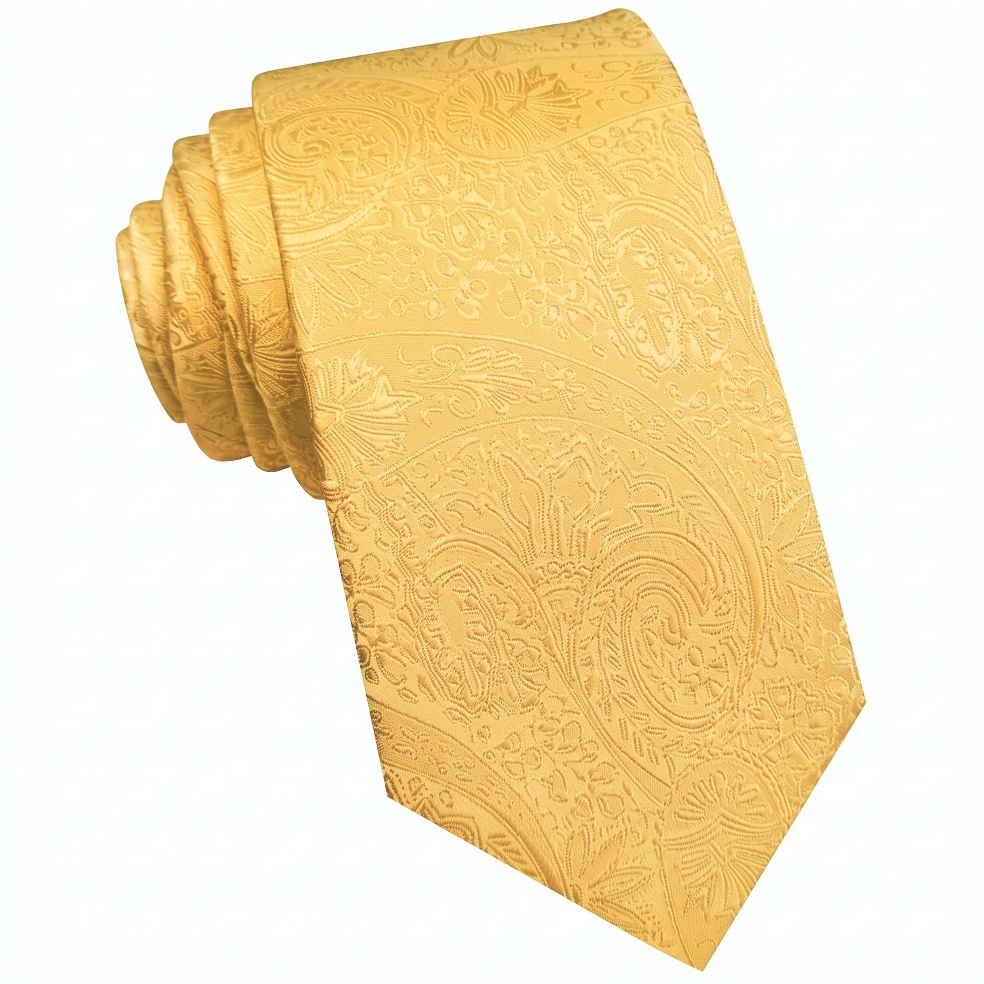 Yellow Gold Paisley Slim Tie 